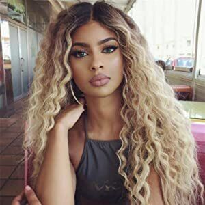 Blonde With Black Roots Lace Wig